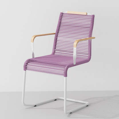 Minimalist Iron Striped Outdoor Lounge Chair