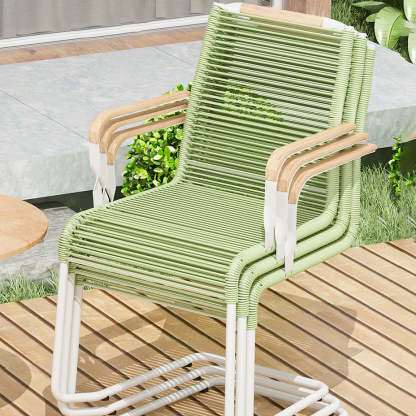 Minimalist Iron Striped Outdoor Lounge Chair