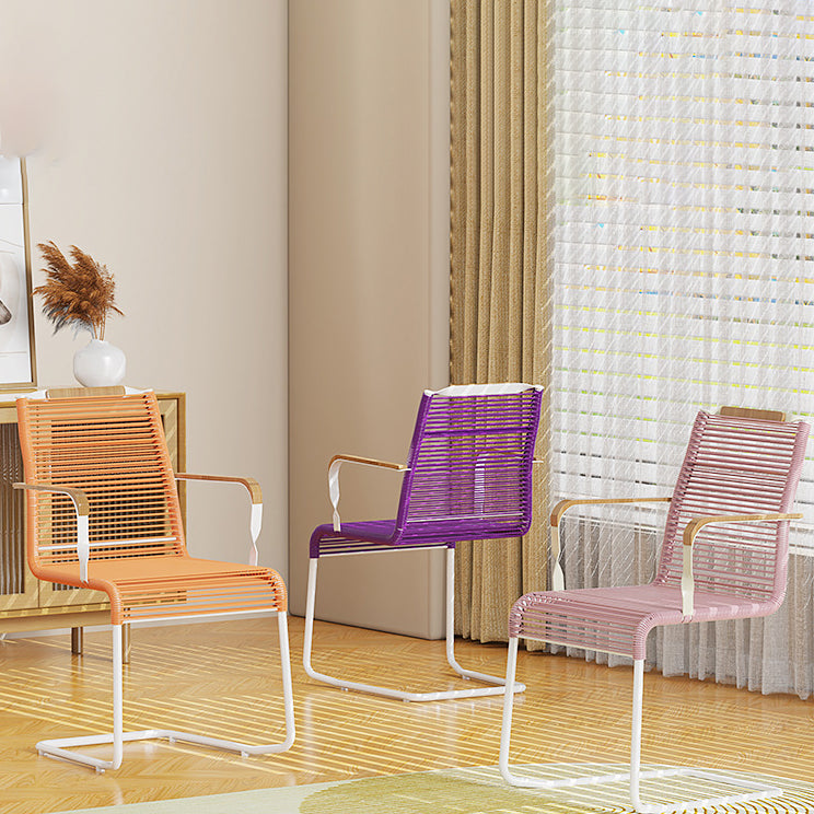 Minimalist Iron Striped Outdoor Lounge Chair