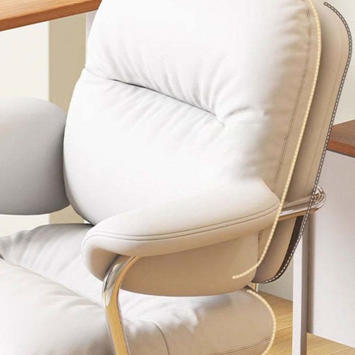 Minimalist PU Leather Steel Cushion Desk Chair