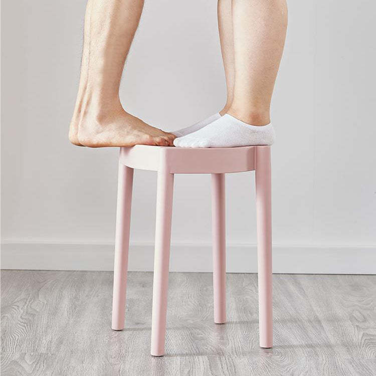 Minimalist Plastic Round Chair — Pink