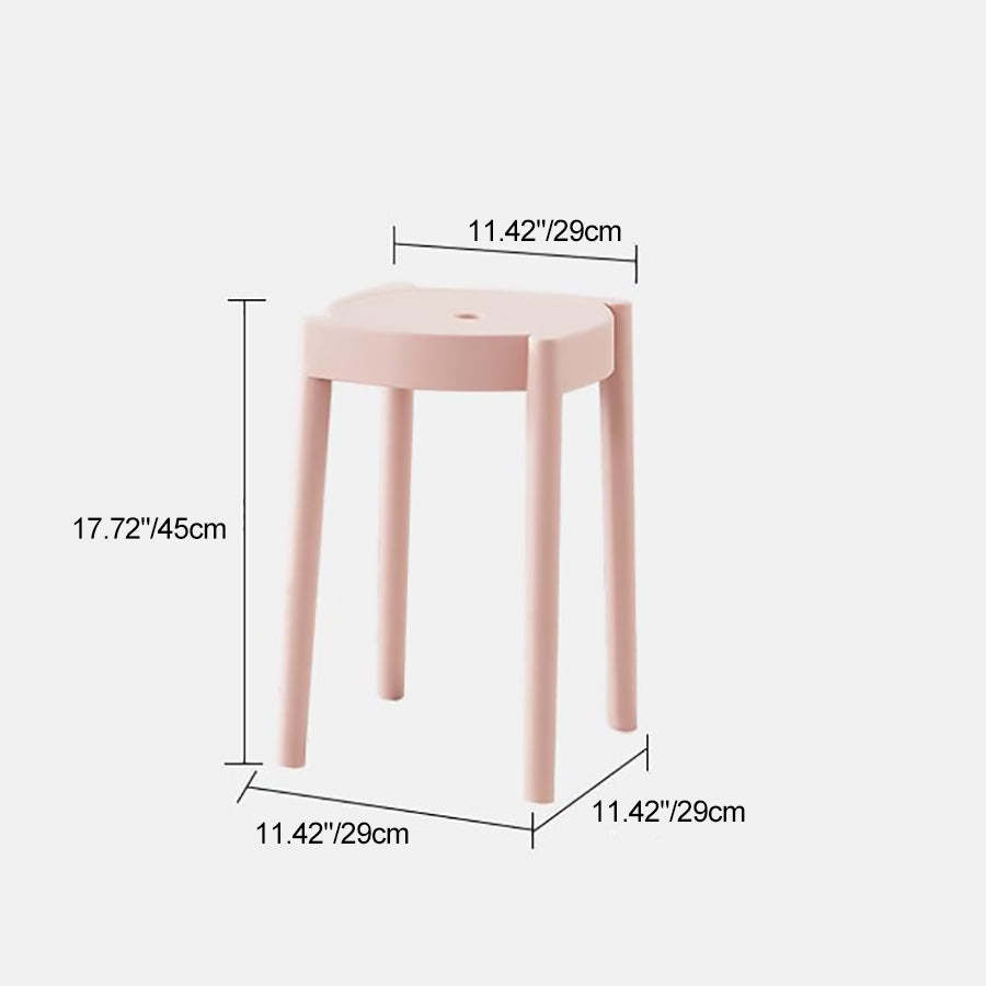 Minimalist Plastic Round Chair — Black