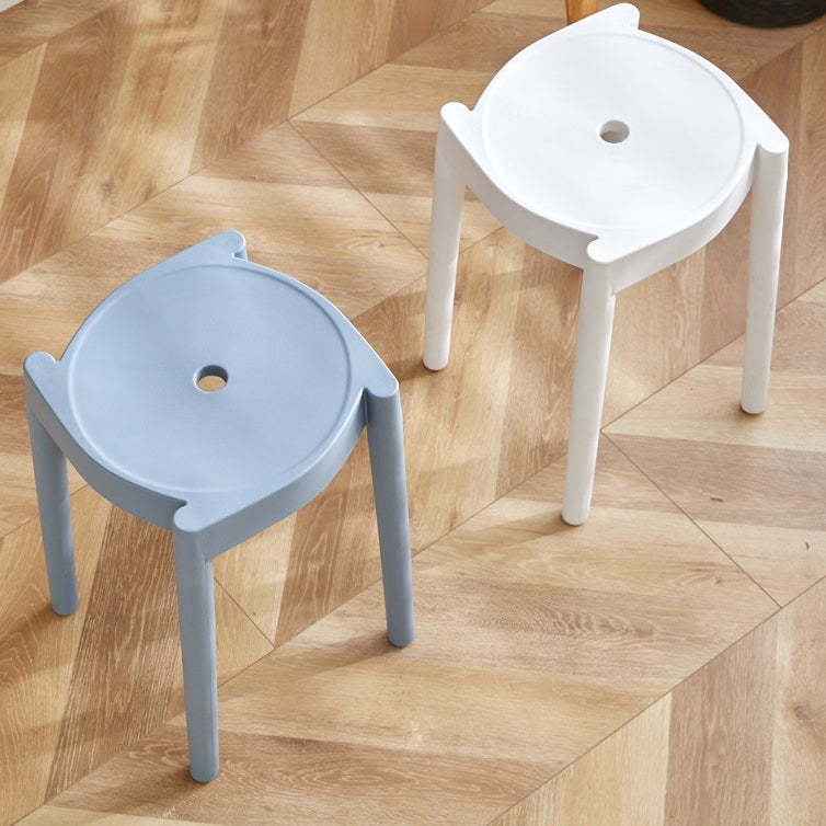 Minimalist Plastic Round Chair — Beige