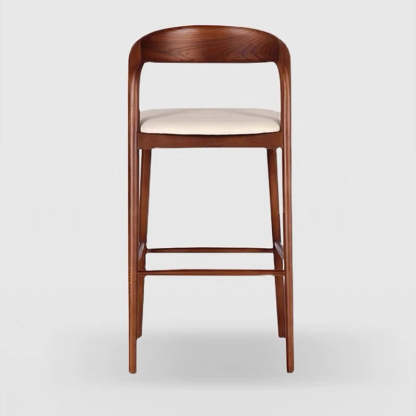 Minimalist Wood Curved Back Bar Stool