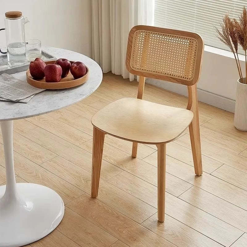 Nordic Wood Rattan Dining Chair