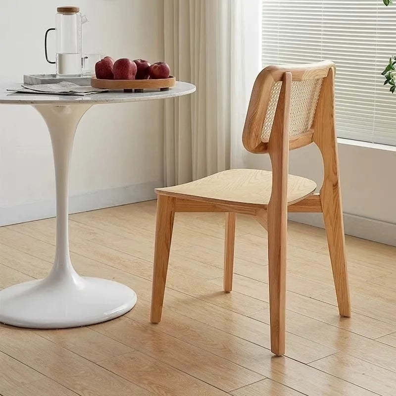 Nordic Wood Rattan Dining Chair