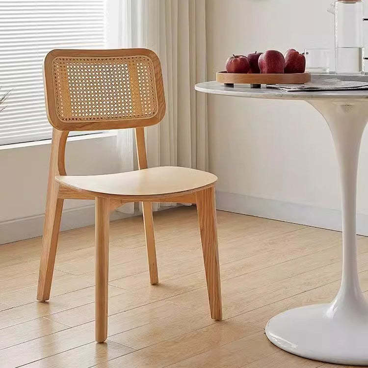 Nordic Wood Rattan Dining Chair