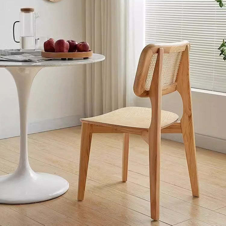 Nordic Wood Rattan Dining Chair