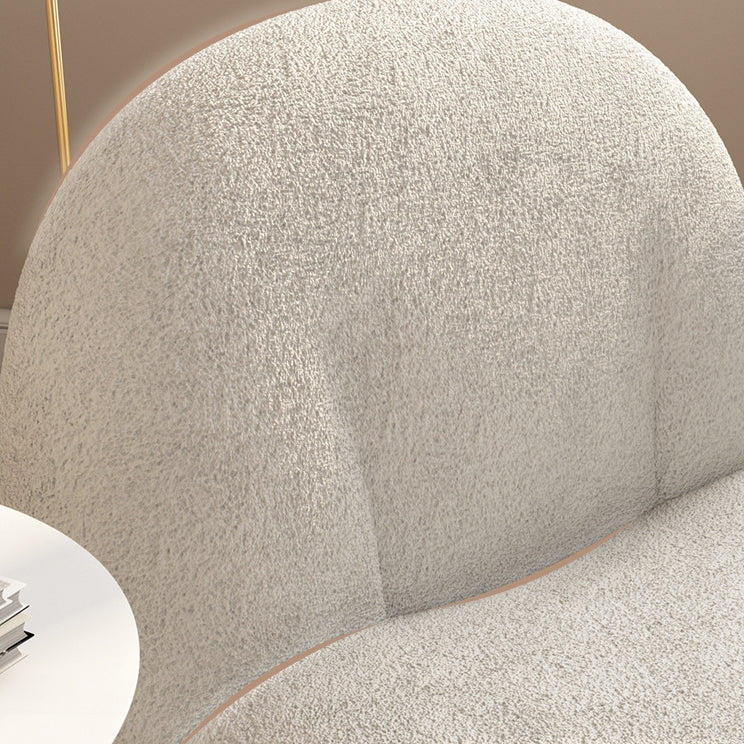 Minimalist Sherpa Solid Wood Metal Round Fluffy Sofa Chair