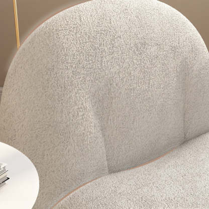 Minimalist Sherpa Solid Wood Metal Round Fluffy Sofa Chair