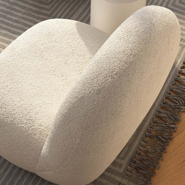 Minimalist Sherpa Solid Wood Metal Round Fluffy Sofa Chair