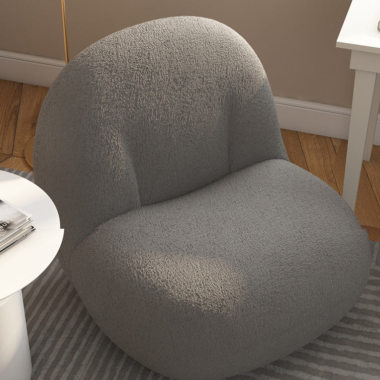 Minimalist Sherpa Solid Wood Metal Round Fluffy Sofa Chair