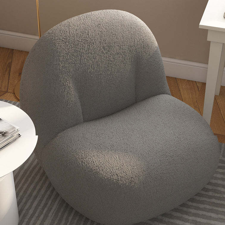 Minimalist Sherpa Solid Wood Metal Round Fluffy Sofa Chair