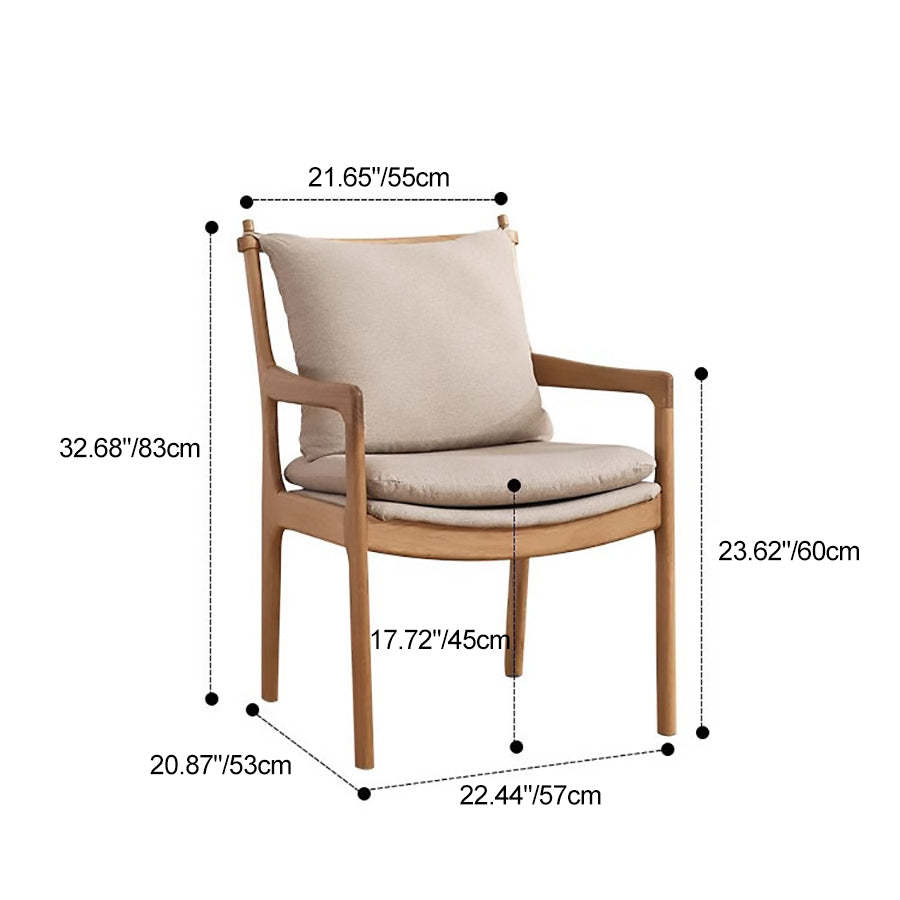 Nordic Solid Wood Fabric Square Dining Chair