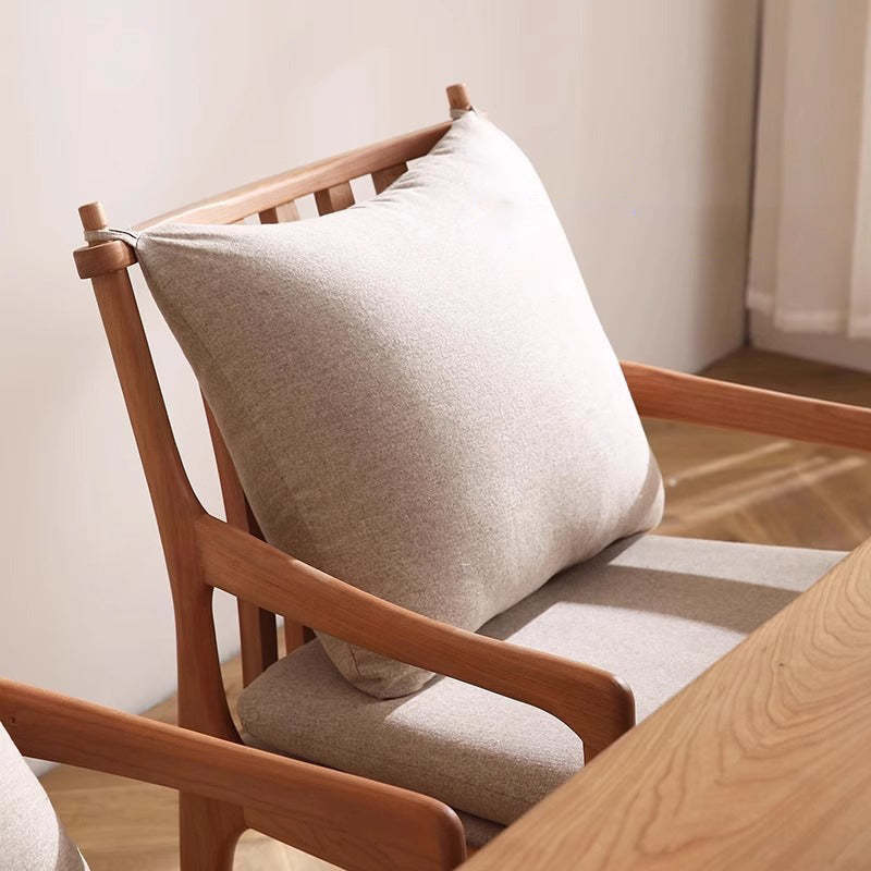 Nordic Solid Wood Fabric Square Dining Chair