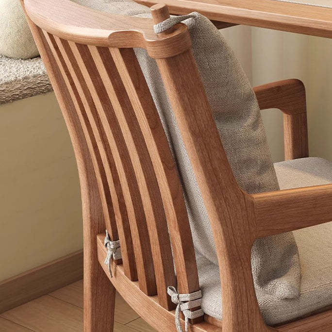 Nordic Solid Wood Fabric Square Dining Chair