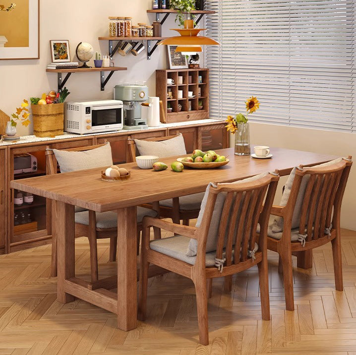 Nordic Solid Wood Fabric Square Dining Chair