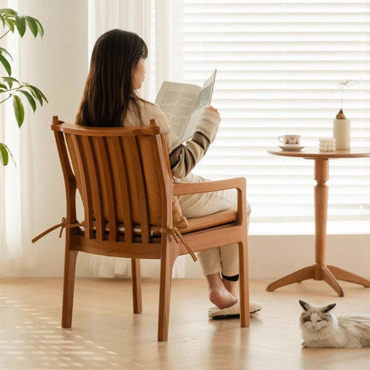 Nordic Solid Wood Fabric Square Dining Chair