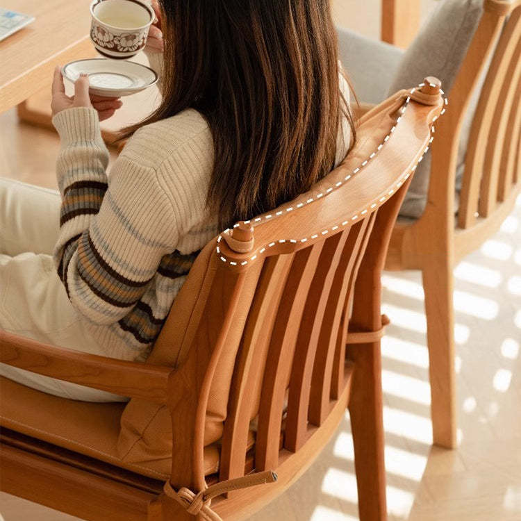 Nordic Solid Wood Fabric Square Dining Chair