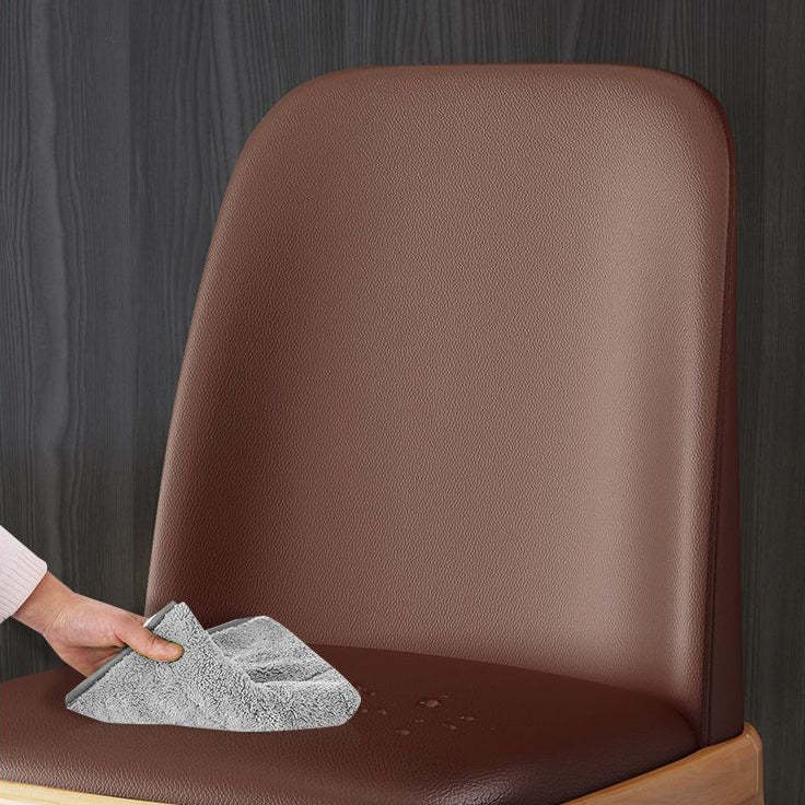 Minimalist Leather Square Upholstered Dining Chair