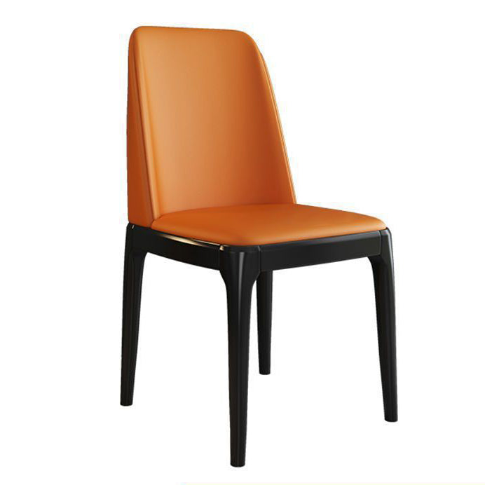 Minimalist Leather Square Upholstered Dining Chair