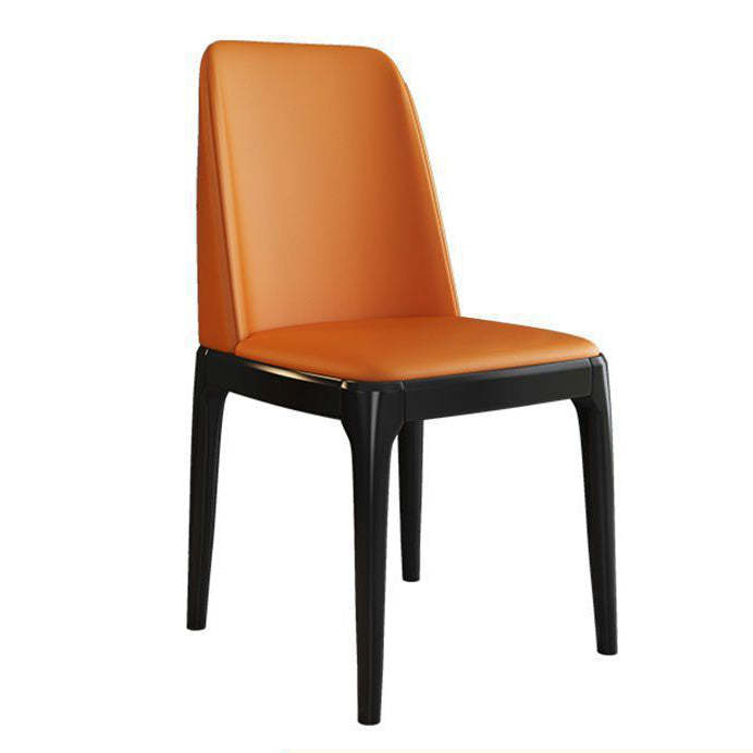 Minimalist Leather Square Upholstered Dining Chair
