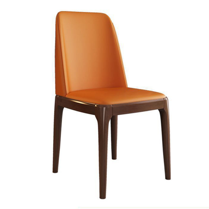 Minimalist Leather Square Upholstered Dining Chair