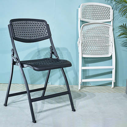 Minimalist Plastic Steel Folding Desk Chair