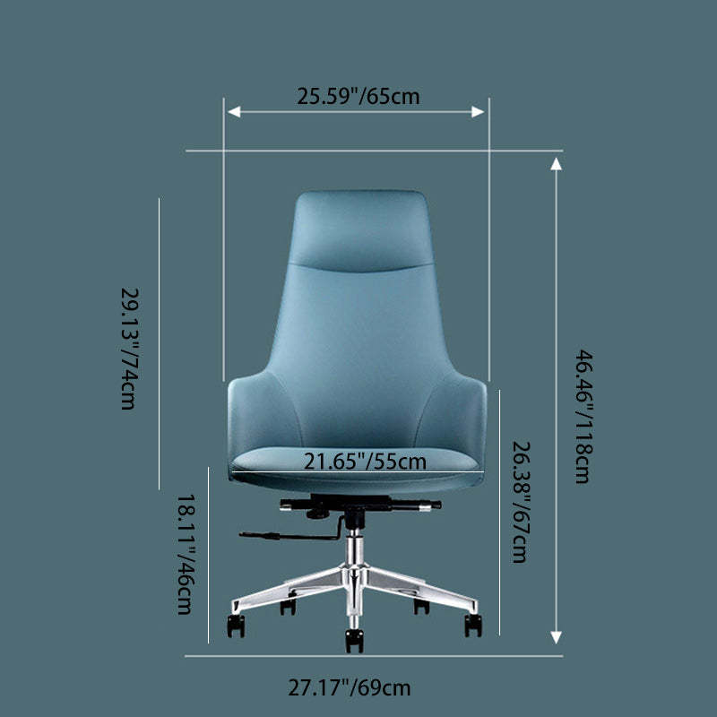 Minimalist Leather Adjustable Swivel Desk Chair
