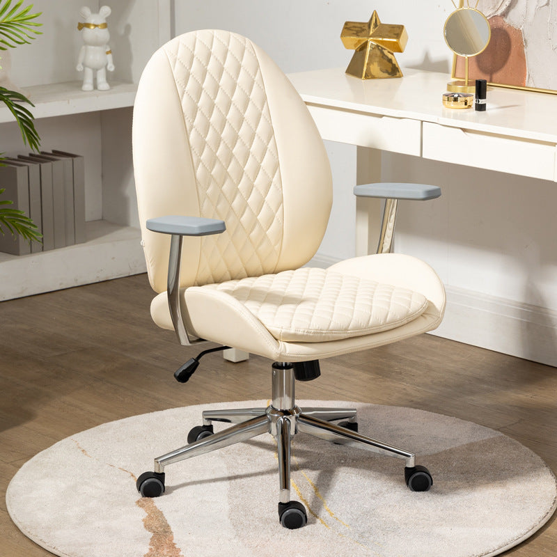 Nordic PU Leather Scallop Oval Vanity Stool