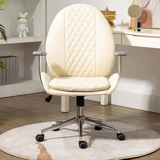 Nordic PU Leather Scallop Oval Vanity Stool