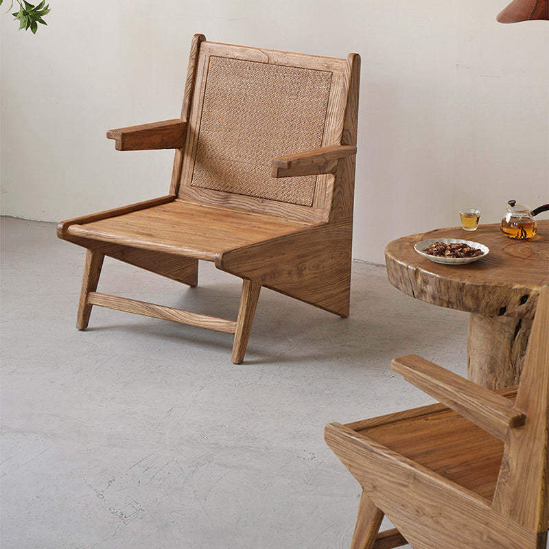Japanese Woven Weathered Wood Table