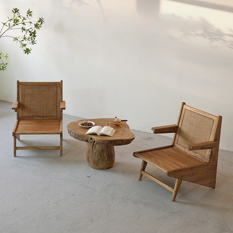 Japanese Woven Weathered Wood Table