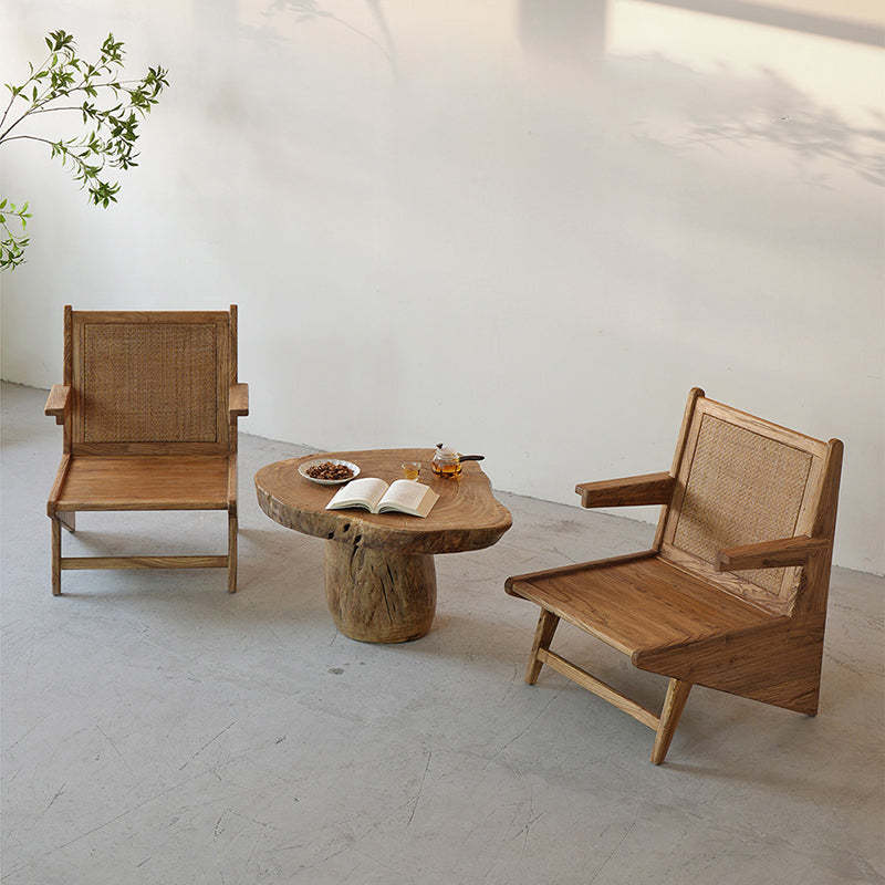Japanese Woven Weathered Wood Table