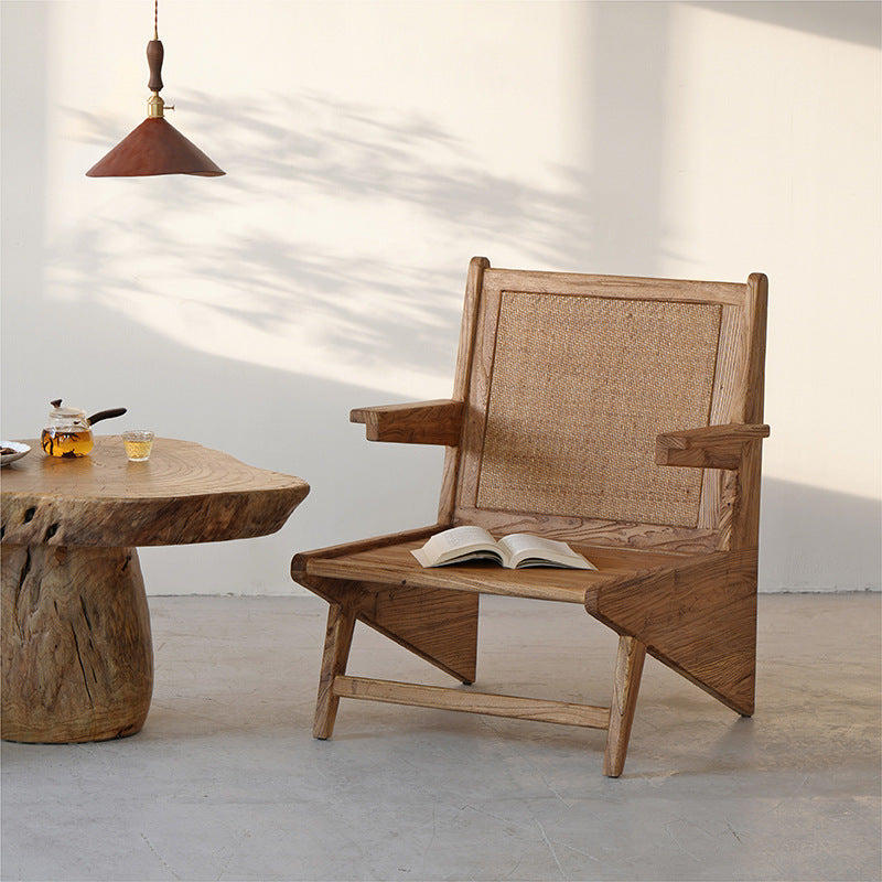 Japanese Woven Weathered Wood Table