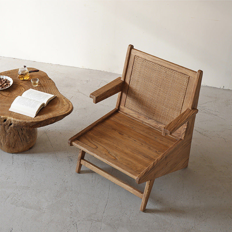 Japanese Woven Weathered Wood Table