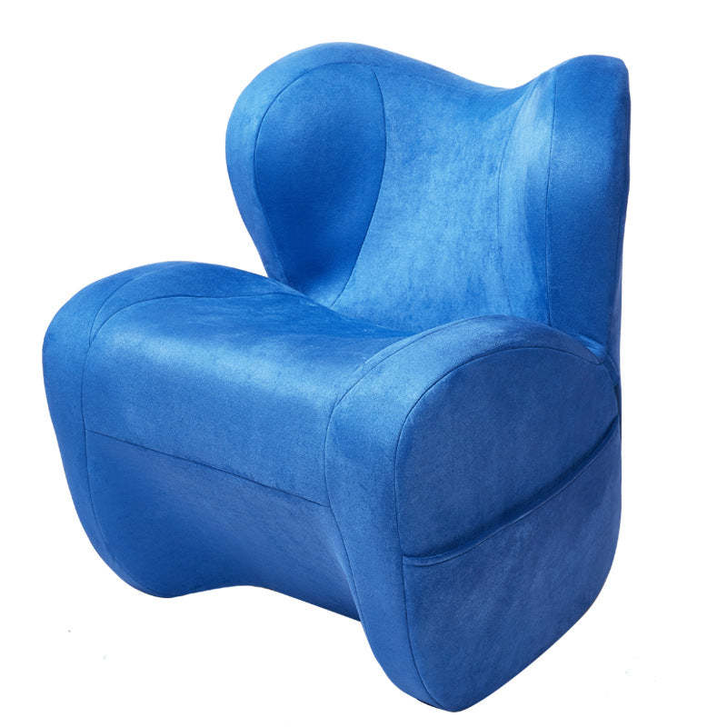 Minimalist Linen Velvet EPS Curved Accent Chair