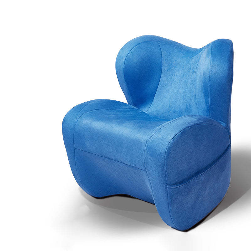 Minimalist Linen Velvet EPS Curved Accent Chair