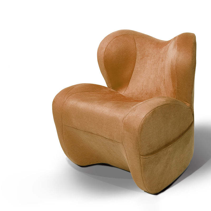 Minimalist Linen Velvet EPS Curved Accent Chair