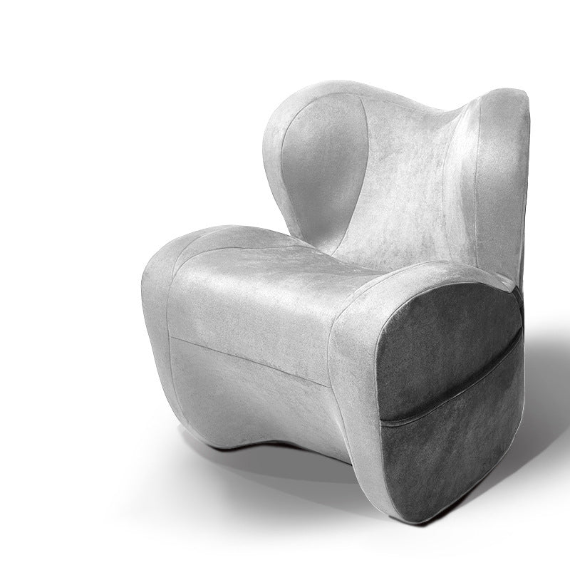 Minimalist Linen Velvet EPS Curved Accent Chair