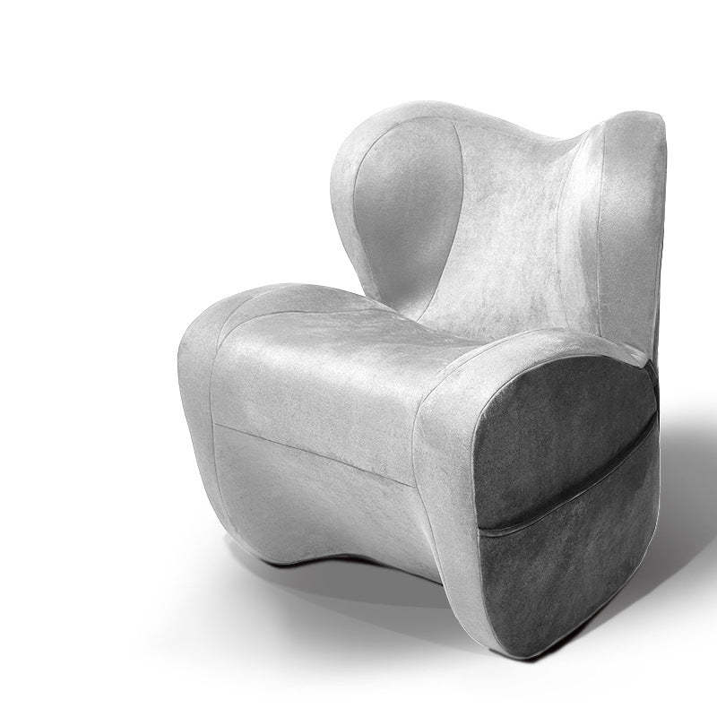 Minimalist Linen Velvet EPS Curved Accent Chair