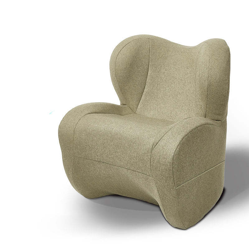 Minimalist Linen Velvet EPS Curved Accent Chair