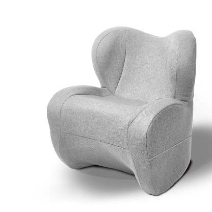 Minimalist Linen Velvet EPS Curved Accent Chair