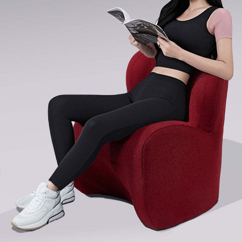 Minimalist Linen Velvet EPS Curved Accent Chair