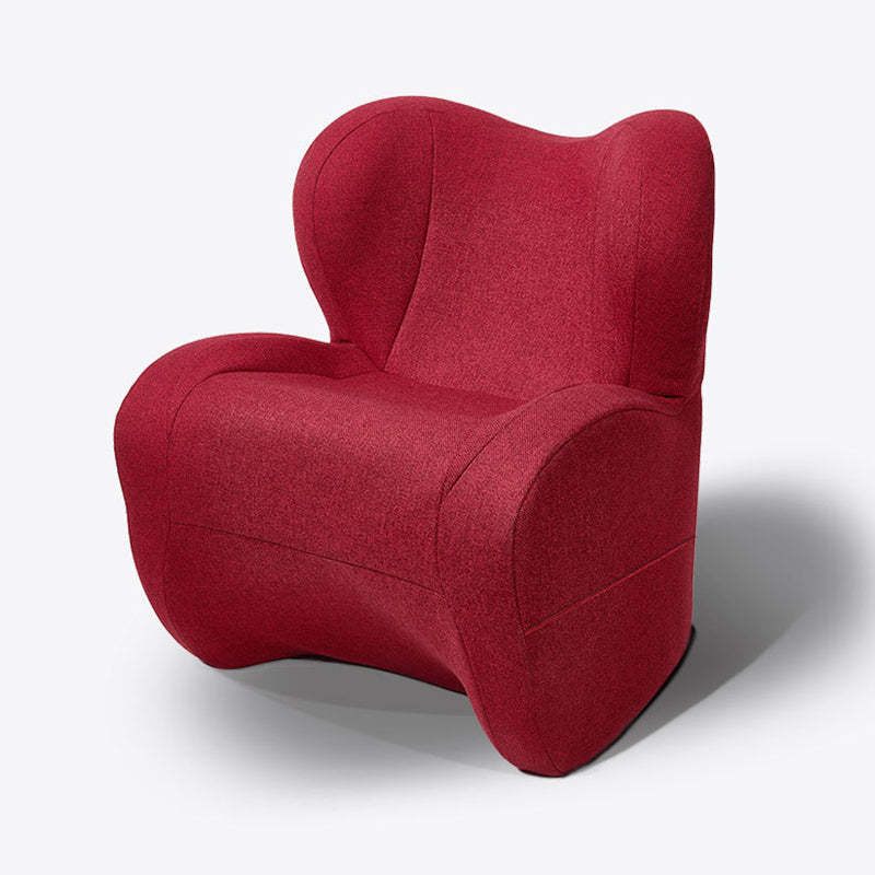 Minimalist Linen Velvet EPS Curved Accent Chair