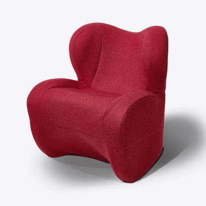 Minimalist Linen Velvet EPS Curved Accent Chair