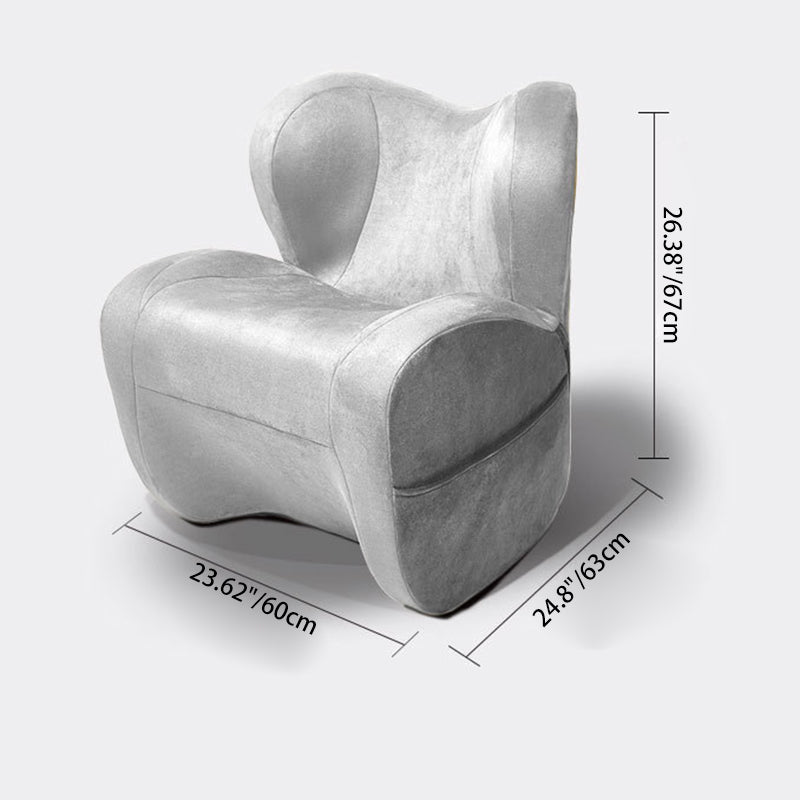 Minimalist Linen Velvet EPS Curved Accent Chair