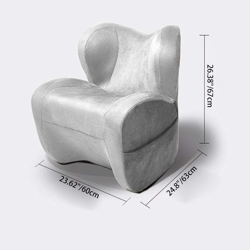 Minimalist Linen Velvet EPS Curved Accent Chair