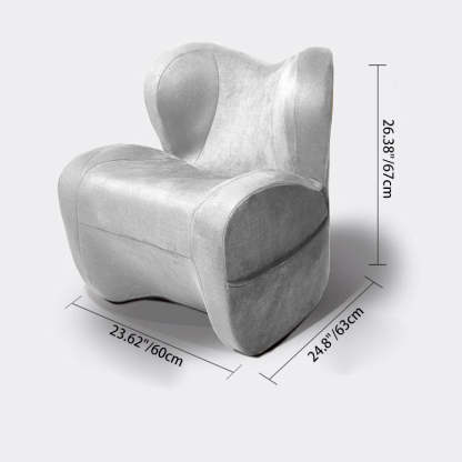 Minimalist Linen Velvet EPS Curved Accent Chair
