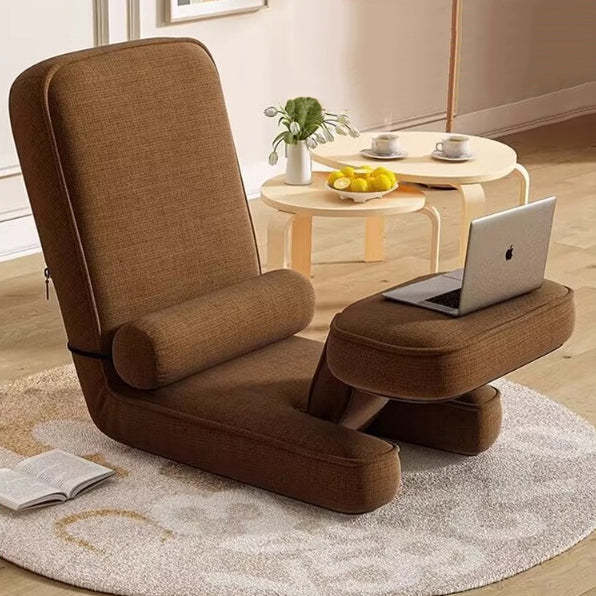 Modern Cotton-Linen Lazy Sofa Tatami — Coffee Color